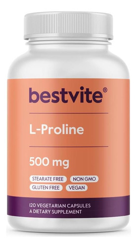 Bestvite L -proline 500mg (120 Cápsulas Vegetarianas) - Sem