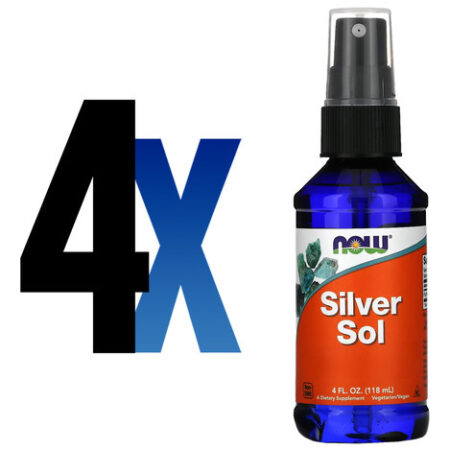 Silver Sol Líquido 50mcg Now Foods 118ml Importado 4un - Imagem 2