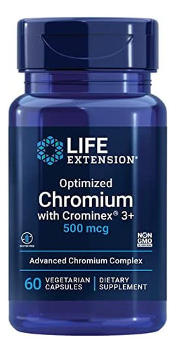Life Extension Cromo Otimizado Com Crominex 3+ 500 Mcg Suple