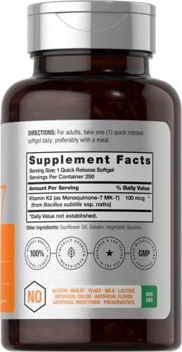 Vitamina K2 Mk7 100mcg | 250 Cápsulas | Suplemento Sem Ogm E - Imagem 2