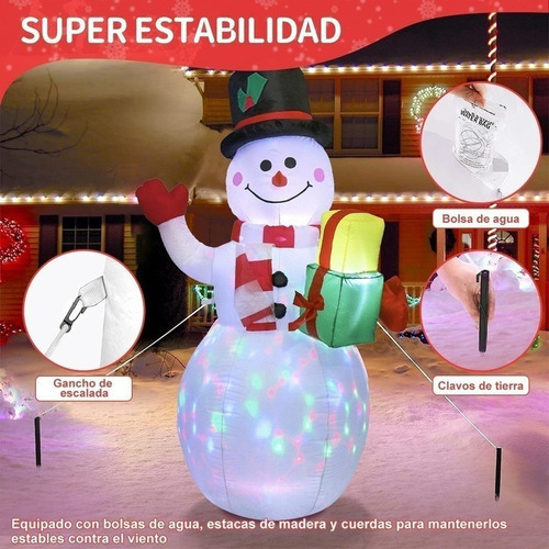 Decoração Luminosa Inflável Do Boneco De Neve Do - Imagem 3