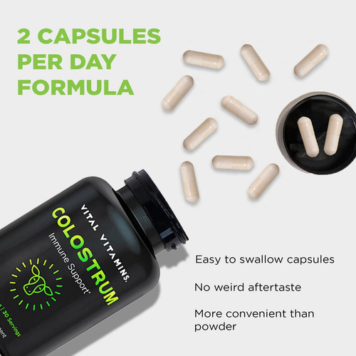 Suplemento De Colostro De Vitaminas Vitais - Cápsulas De Col - Imagem 7