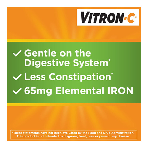 Suplemento De Ferro Vitron-c De Alta Potência 65 Mg + Vitami - Imagem 7