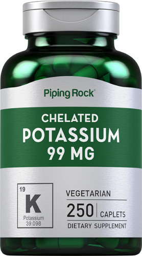 Suplemento De Potássio Quelatado 99 Mg | 250 Cápsulas | Gluc
