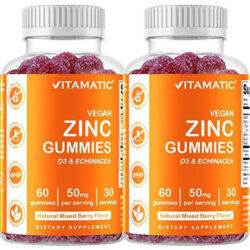 Pacote 2 - Gomas Vitamatic Zinc 50 Mg - 60 Gomas Veganas -
