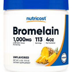 Bromelaína Em Pó Nutricost 120 Ml Glúten Vegetariano Não Tra