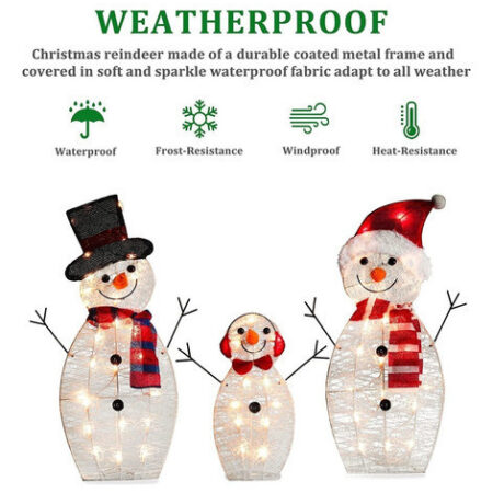 3 Luzes De Jardim De Boneco De Neve De Natal - Imagem 3