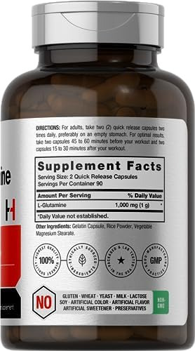 Horbäach L Cápsulas De Glutamina | 1000mg | Contagem 180 | P - Imagem 2