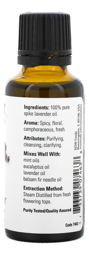 Óleo De Lavanda Espinhoso Now Foods 30ml Importado - Imagem 2