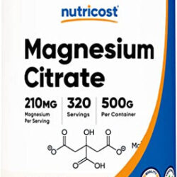 Citrato De Magnésio Em Pó Nutricost 500g Sem Sabor
