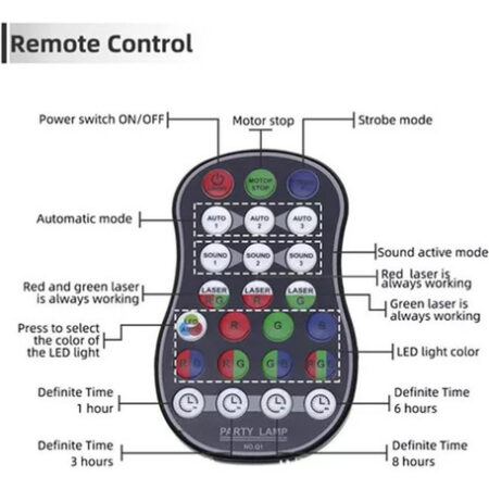 Novo Mini Projetor Laser Stage Light Jogo + Controle Remoto - Imagem 2