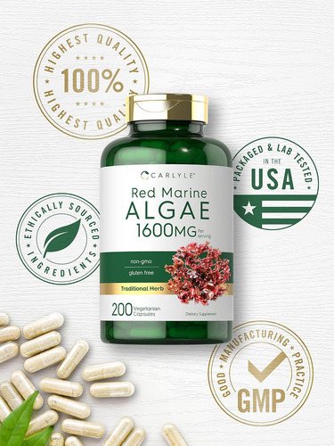 Algas Marinhas Vermelhas Carlyle 1600mg | 200 Cápsulas | Sup - Imagem 4