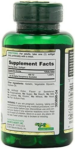 Vitamina E Nature S Bounty 180 Mg 120 Cápsulas - Imagem 3