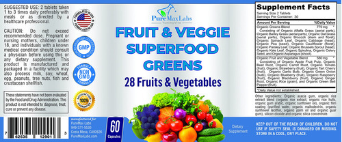 Suplemento Puremax Labs, Superalimento De Frutas E Vegetais - Imagem 5