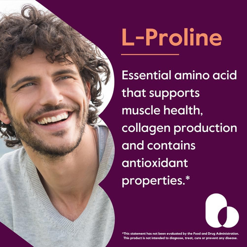 Bestvite L -proline 500mg (120 Cápsulas Vegetarianas) - Sem - Imagem 4
