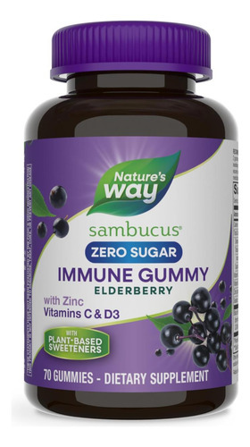 Gomas Imunes Sambucus Zero Sugar Da Natures Way, Suporte I