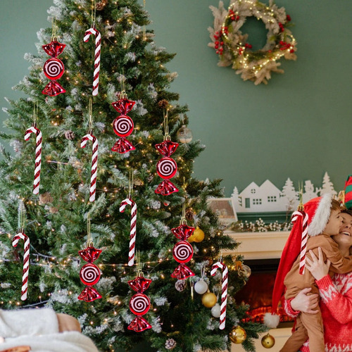 12 Peças De Bengala De Natal, Enfeites De Árvore De Natal - Imagem 2
