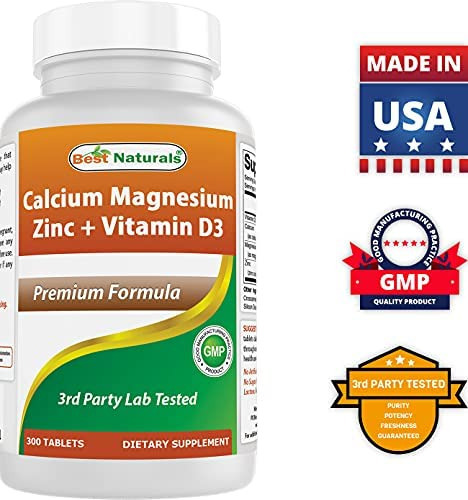 Best Naturals Cálcio Magnésio Zinco Com Vitamina D3, 300 Co - Imagem 6