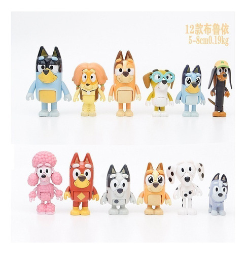 // S 12 Peças De Presente De Brinquedo Modelo Bluey Para - Imagem 9