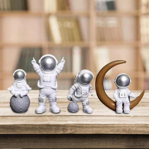 Estatueta De Astronauta De 4 Peças, Decoração De Estátua De - Imagem 16