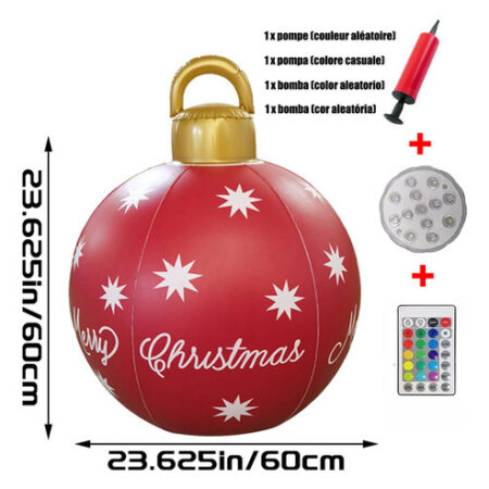 Enfeites De Bola Decorados De Natal Infláveis De Pvc Grandes - Imagem 59