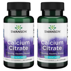 Citrato De Cálcio Swanson 200 Mg 60 Cápsulas 2 Unidades