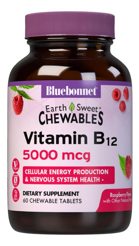 Vitamina B-12 Marca Bluebonnet, 5000 Mcg, 60 Comprimidos