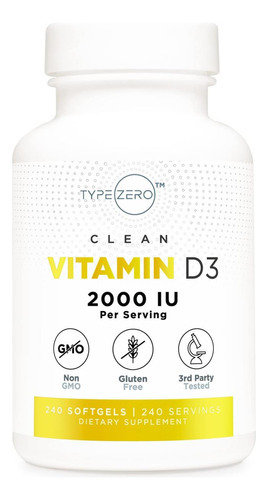Vitamina Diu Tipo Zero, 240 Cápsulas Softgel - Não Ogm E Sem