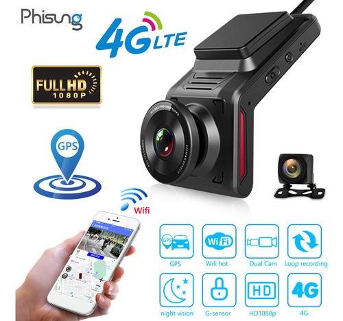 Dvr De Carro Dash Cam Wifi 4g Hd 1080p De Lente Dupla Com Gp - Imagem 2