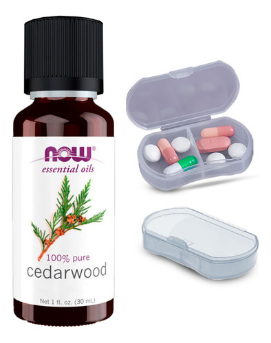 Now Foods Óleo De Cedro 30ml 100% Puro + Porta Cápsulas