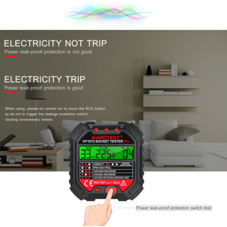 Verificador Da Tomada De 90-250v Gfci Com Exposição Habotest - Imagem 4