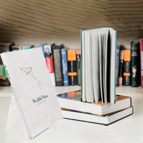 Hhh Pacote Com 10 Suportes De Livros De Acrílico Para - Imagem 3