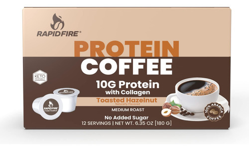 Café Proteico Rapid Fire, Avelã Torrada, Keto Friendly, 10g