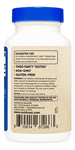 Suplemento Nutricost Espirulina Orgânica 500mg 240 Comprimid - Imagem 3