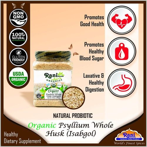 Rani Organics Psyllium Whole Husk Powder (isabgol), Suplemen - Imagem 2
