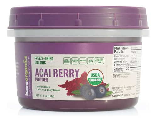Pó De Açaí Da Bareorganics, Pó De Superalimento, Suplemento - Imagem 4