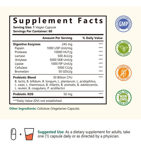 Enzimas Digestivas Naturemyst, 7 Enzimas À Base De Plantas, - Imagem 2