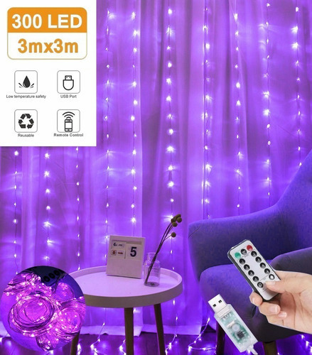 . Série De Cortinas Led Light 3x3 Decoração De Jardim Ao Ar - Imagem 2