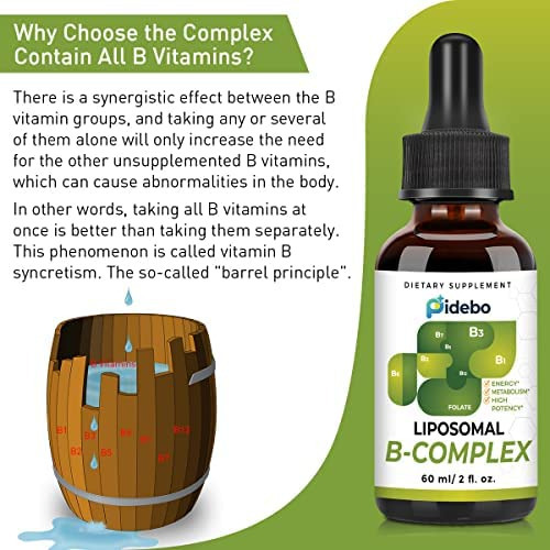 Pidebo Liposomal B Complex Gotas Líquidas Com Formas Ativas - Imagem 4