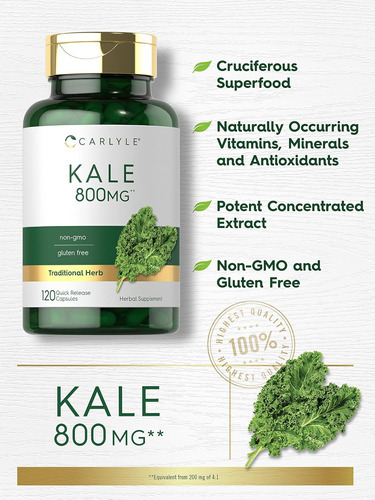 Extrato De Couve Carlyle 800mg | 120 Cápsulas | Não-ogm E Se - Imagem 2