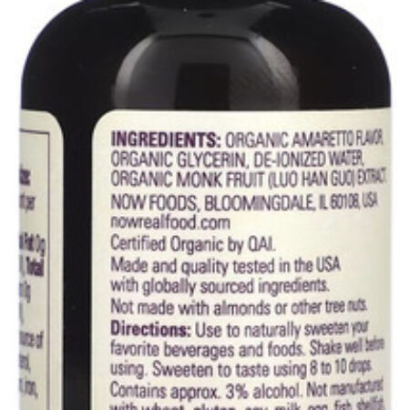 Monk Fruit Amaretto Now Foods Fruta Monge 53ml Importado - Imagem 3