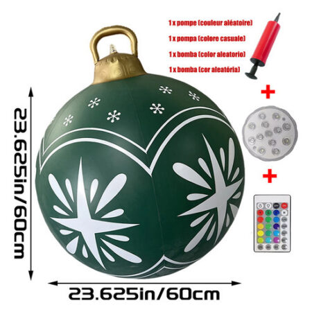 Enfeites De Bola Decorados De Natal Infláveis De Pvc Grandes - Imagem 9