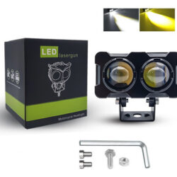 Farol Auxiliar De Led Para Motocicletas, Bicolor Amarelo-bra