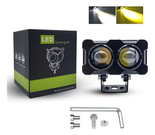 Farol Auxiliar De Led Para Motocicletas, Bicolor Amarelo-bra