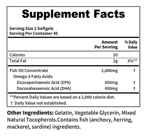 Youthvita Omega 3 Peixe Óleo 1000mg, Epa Dha Tripla Força Pa - Imagem 2