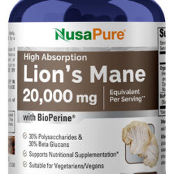 Suplemento De Extrato De Crina De Leão Nusapure 20.000 Mg 12