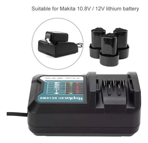 A Carregador Rápido De Bateria De Lítio 10,8-12v Para Makita - Imagem 7