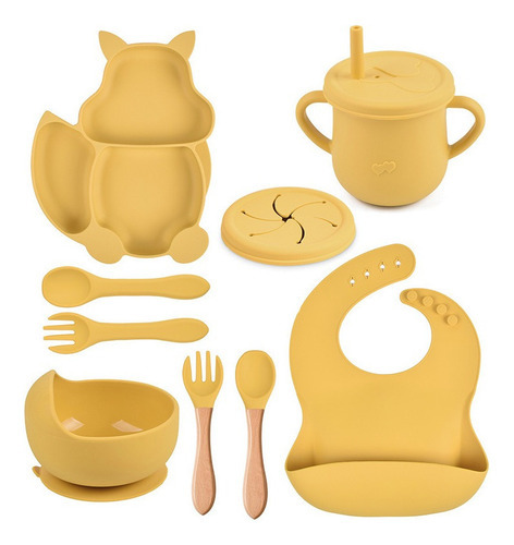 Conjunto De Talheres De Silicone Baby Squirrel De 9 Peças - Imagem 11