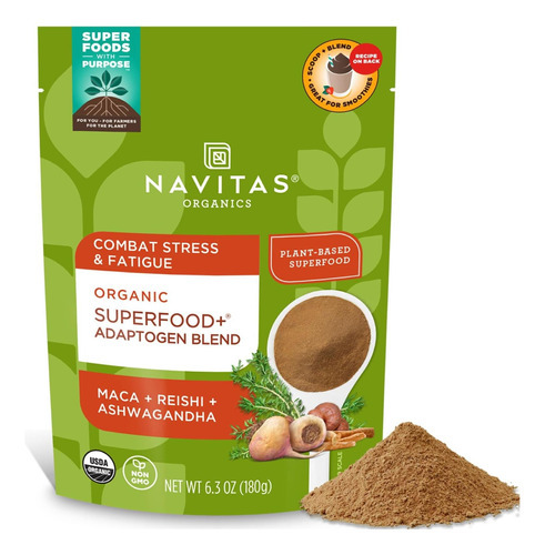 Navitas Organics Superfood + Mistura Adaptogen Para Suporte
