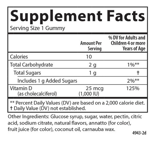 Carlson - Gomas De Vitamina D3 Para Crianças, 1000 Ui (25 Mc - Imagem 2